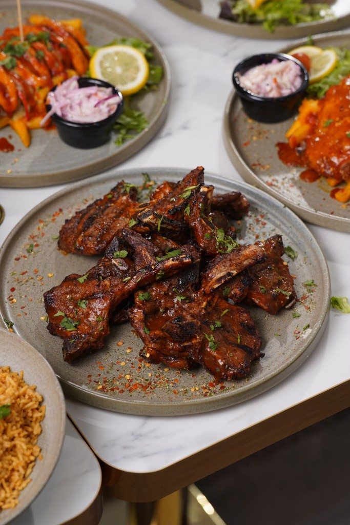 Loaded steak platter